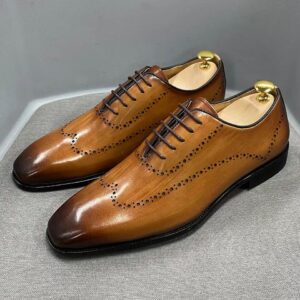 Light brushed cognac derby