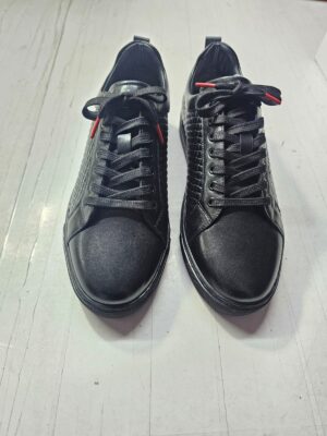 Handmade Woven leather Sneakers - Black