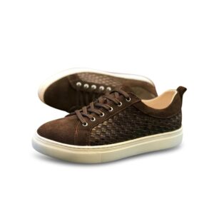Handmade Woven split suede - Brown