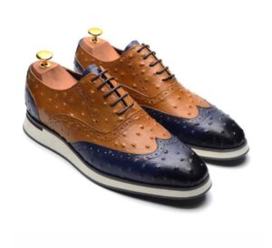 Ostrich pattern brogue