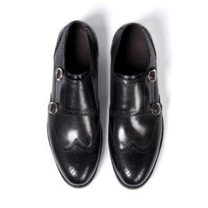 Classic Double Monk Loafers - Black