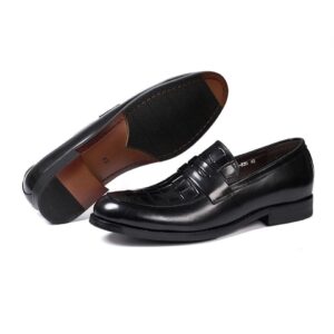 Black Crocodile pattern Musk Loafers