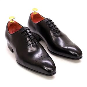Handcrafted Leather Oxfords Lace Up - Black