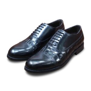 Black Captoe alligator pattern Oxfords