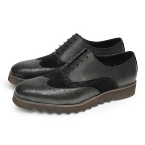 Mix of leather wingtip brogue (black)