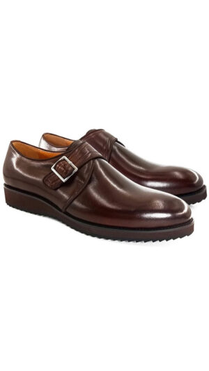 Brown single monk brogue