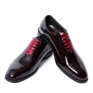 Patent leather wholecut lace-up