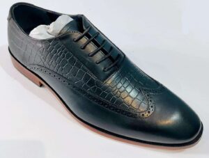 Embossed leather oxfords