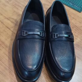 Embossed leather loafers