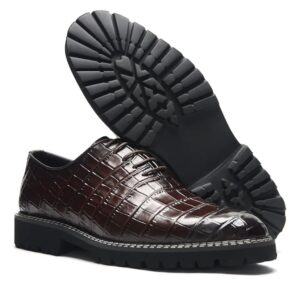 Croc embossed leather brogue