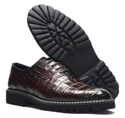 Croc embossed leather brogue