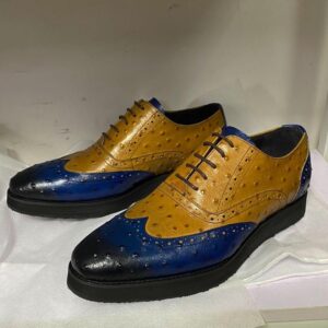 Mustard mixed with Blue Longwing brogue