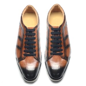 Tan/Black leather sneaker