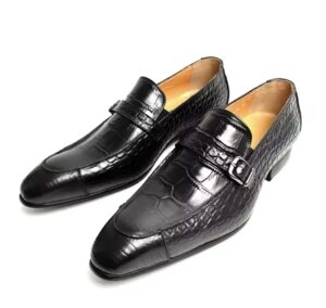 Single buckle formal slip on