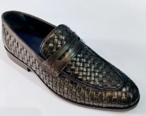 Handwoven leather loafers
