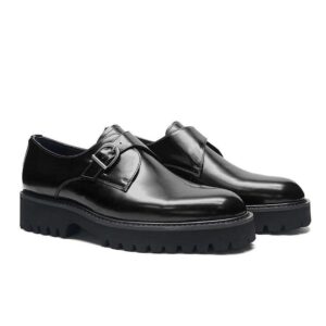 Single Monk black brogue