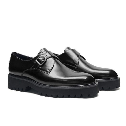 Single Monk black brogue