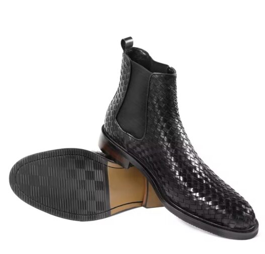 Hand woven chelsea boot