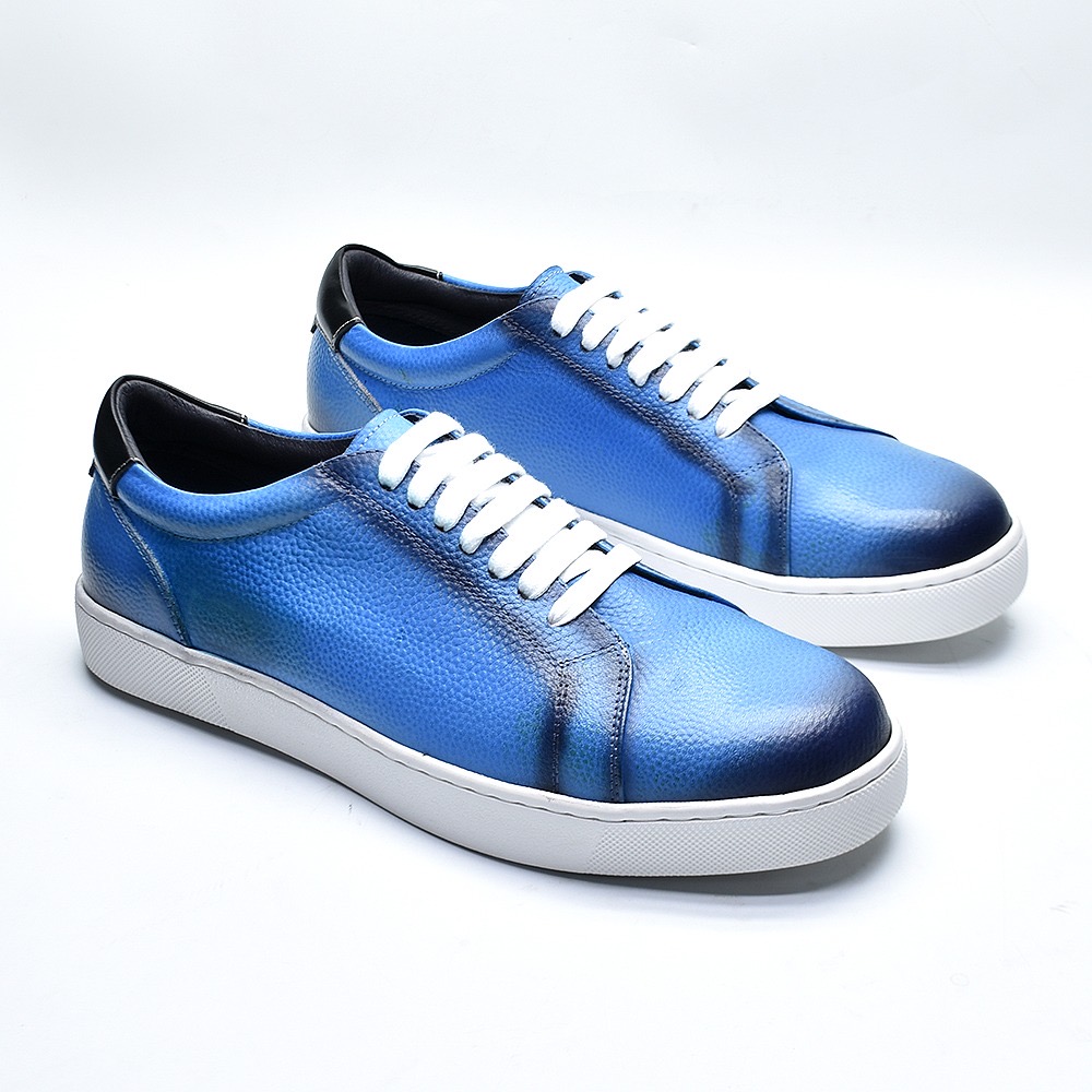 Skyblue leather sneakers - Image 4