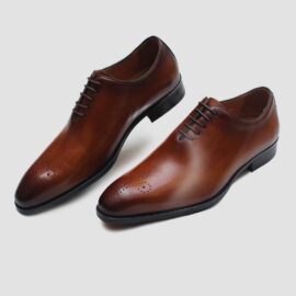 Brown patin Whole-cut oxfords