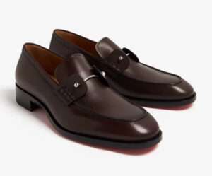 Pierced leather loafer