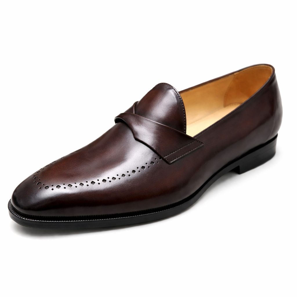 Curved leather loafers - Image 3