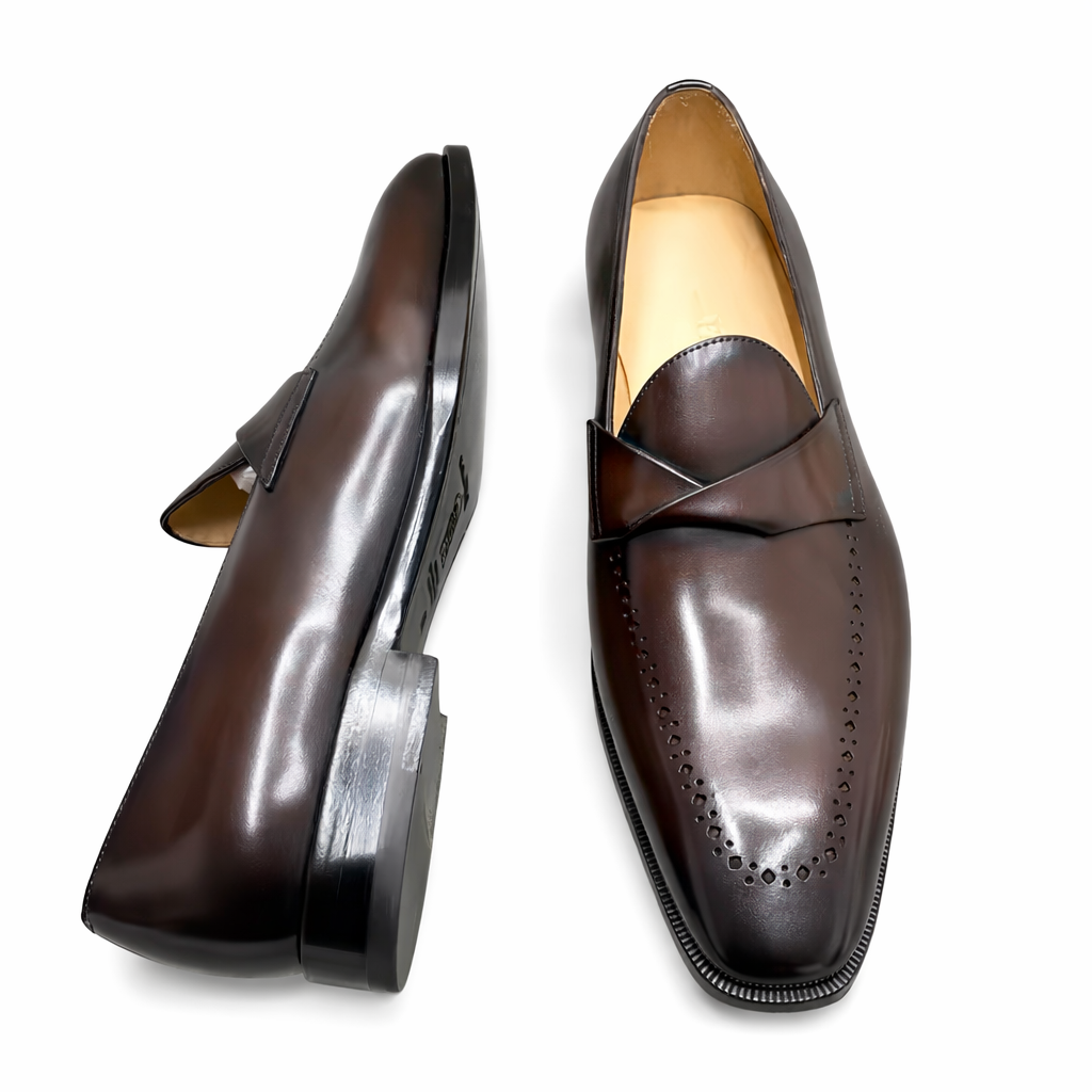 Curved leather loafers - Image 2